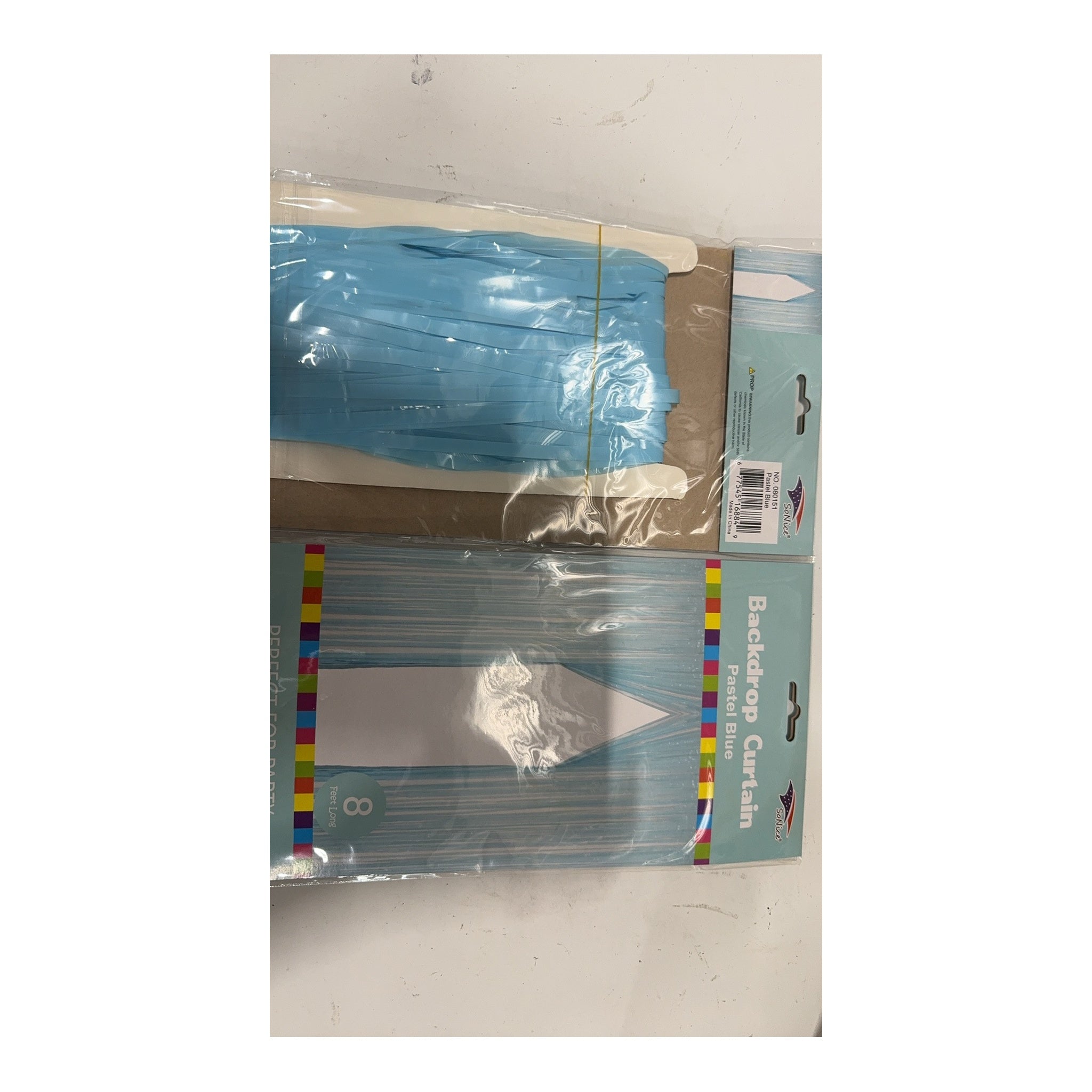 3" x 8" Metallic Curtain Pastel Blue